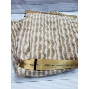 Adrienne Landau Home Luxury Faux Fur Reversible Throw Blanket